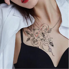 Waterproof Temporary Tattoo Sticker Sketch Snake Pattern Flash Tattoo Arm Body Art Fake Tattoo