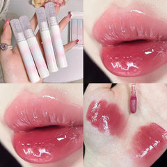 Yickyue Bubble Mirror Water Lip Gloss Waterproof Lasting Transparent Glass Lip Glaze Moisturizing Color Rendering Lipsticks Lips Makeup