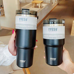 600/900ml Stainless Steel Thermos Bottle With Straw Thermal Coffee Mugs Travel  Vacuum Tumbler For Tea Cold Drinks Car Ice Cup