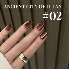 YICKYUE  -  10ML 1PCS Loulan Ancient City Brown Nails Orange Nails Autumn And Winter Hot Selling Glass bead Black Brown Cat Eye Nail Glue