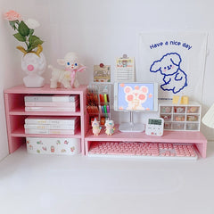 YICKYUE  -  Student Dormitory Desktop Storage Computer Increase Height Frame Girl's Desk Learning Office Supplies Sorting and Storage Tools
