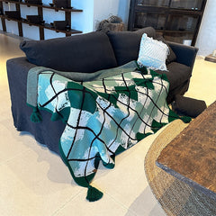 YICKYUE  -  Office Nap Blanket Nordic Style Sofa Towel Bed End Decorative Blanket Plaid Tassel Pendant Knitted Blanket