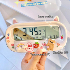 YICKYUE  -  Timing Alarm Clock Smart Time Table Decoration Students Wake-up Artifact Electronic Clock Watch Digital Alarm Clock with decor