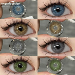 YICKYUE  -  1 Pair New Natural Colored Contact Lenses for Eyes Blue Lenses Green Eye Lenses Brown Lenses Yearl Gray Contact Lenses