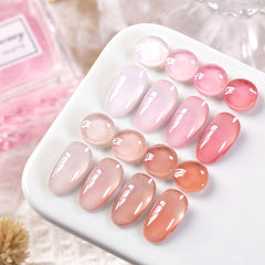 YICKYUE  -  15ml Jelly Nude Gel Nail Polish Translucent Color Gel Polish Semi Permanent UV Gel Nail Art Soak Off Gel Varnish Autumn