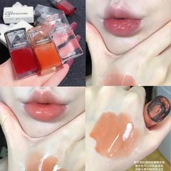 Yickyue Ice Crystal Jelly Moisturizing Lip Gloss Makeup Sexy Lip Oil Mirror Lip Plumper Pure Pink Lip Balm Clear Liquid Lipstick Lip Oil