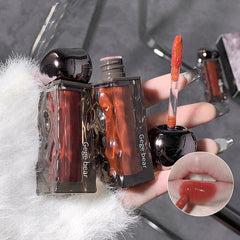 YICKYUE  -  Dark Purple Lip Gloss Water Light Long Lasting Clear Moisturize Mirror Pink Peach Lip Tint Non Stick Cup Liquid Lipstick Makeup