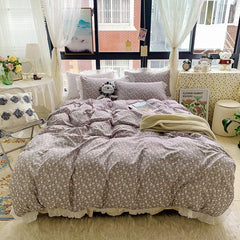 Luxury 3Pcs Princess Bedding Set Single Double Ruffles Duvet Cover Set Quilt Cover Bed Comforter Set Pillowcases Home Textiles
