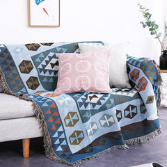 Ethnic style double-sided throw blanket for bed Abstract geometry Sofa towel homestay decoration Bedspread dust cover Picnic mat