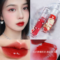 Mansly Kawaii Makeup Lip Tint Korean  Lipgloss Cute Bear Long Lasting Waterproof Liquid Lipstick Women Make Up