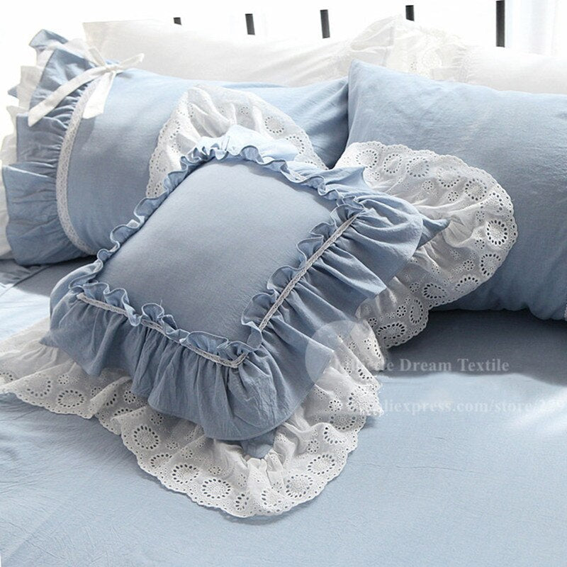Luxury European Ruffle lace cushion cover wrinkle pillow cover cake layer princess christmas pillow cover throw pillow covers