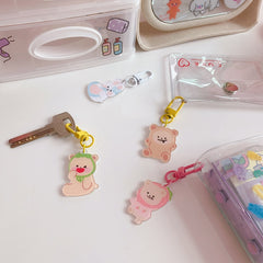 W&G Cute Japanese Love Bear Pendant School Bag Jewelry Pendant Girl Ins Trendy Bag Keychain Ornament