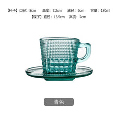 Nordic High-Value Glass Coffee Cup and Saucer Set Creative Beautiful Cup and Saucer Set Mug Milk Cup for Breakfast Afternoon Tea