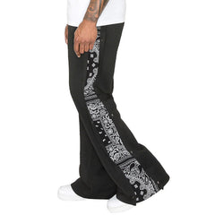 Hearujoy Spring Autumn Hip Hop Side Buckle Cashew Graphic Print Casual Pants For Men Drawstring  Loose Straight Trousers Streetwear Male