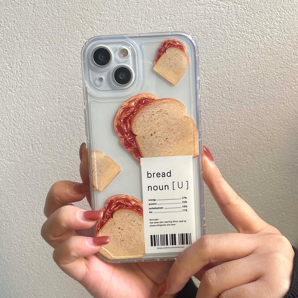 Bread label breakfast phone case for iphone 13 11 pro max 7 8 plus 12 promax xs max x xr cute back cover soft silicone conque