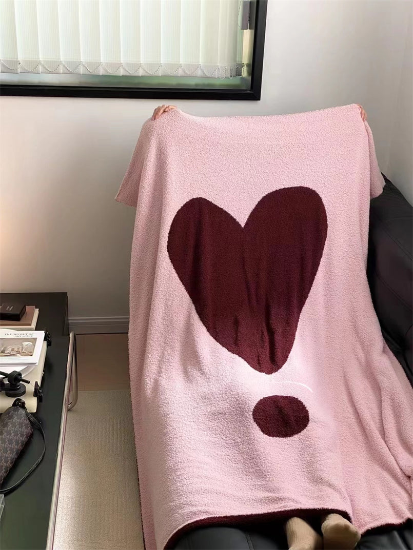 YICKYUE  -  Nordic Style Miniscan Velvet Nap Blanket, Color-matching Love, Half-side, Casual, Multifunctional, Sofa, Bed End Blanket