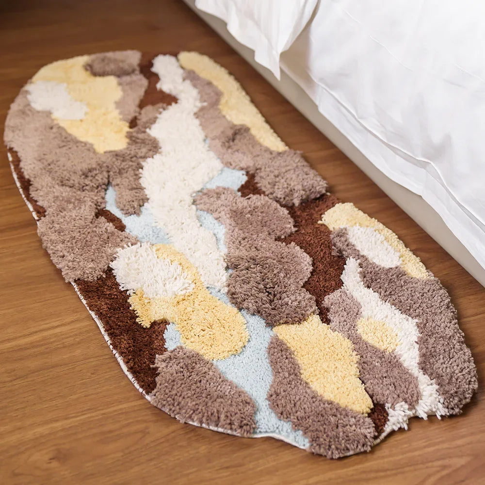 YICKYUE  -  60x120cm Colorful Flower Garden Nature Soft Anti-Slip  Mat Moss Rugs Carpets Bedroom Decor