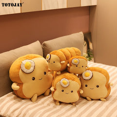 Creative Simulation Plush Poached Egg Bread Toast Shape Pillow Funny Food Nap Pillow Soft Cushion Kids Toy Girl Birthday Gift
