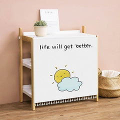 Cute Cabinet Curtain Dustproof Half-curtain Washable Wardrobe Short Screen with Tassel Removable Window Drapes Home Decor