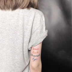 Waterproof Temporary Tattoo Stickers Rainbow Alphabet English for Men Women Arm Flash Tattoo