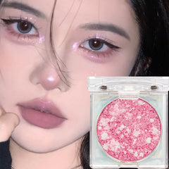 Yickyue Glitter Monochrome Eye Shadow Palette Waterproof Lasting Color Rendering Diamond Shimmer Sequin Eyeshadow Eyes Brighten Makeup
