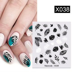 Harunouta Valentine's Day Love Heart Pattern Water Decals Stickers Christmas Snowflakes Design Slider For Nails Art Decoration