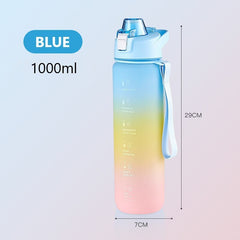 2L Sports Straw Water Bottle With Stickers Portable Large Capacity Fitness Bike Cup Summer Ice Cold Water Jug