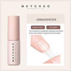 MAYCHAO 5ml Functional Nail Glue Gel Nail Polish Multipurpose Pink Small Circular Tube UV LED Gel Nail Lacquer Gel Nail Varnish