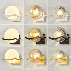 YICKYUE  -  Post Modern Moon Wall Lamp Glass Shade White Black Gold Bedroom Decoration for Home Interior Sconce  Led Night Lights Fixtures