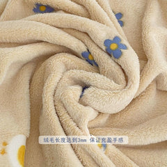 YICKYUE  -  Ins Floral Plush Throw Blanket For Girls Cartoon Duck Soft Flannel Blanket Throw Sofa Bed Cover Sheet Decor Home Textiles
