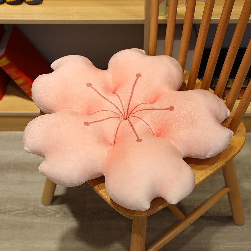 Kawaii Cherry Sofa Decorative Cushions Plush Soft Flower Back Pillow Home Office Cute Chair Sitting Cushion Gift For Girl Women