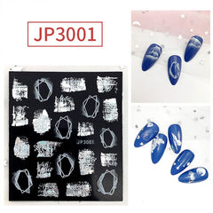 1pc White 5D Snowflake Nail Sticker Embossed Gradient Laser Water Slide Decals Butterfly Nail Art Nail Transfer Decal Decoration