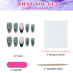YICKYUE  -  Press on nails Acrylic nails with long almond nails are used daily by women and girls