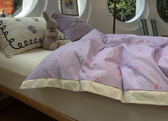 YICKYUE  -  Fashion purple cherry beding set 1.2 1.5 1.8 2.0,twin full queen king brief cotton home textile bed sheet pillowcase quilt cover