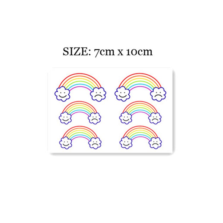 Waterproof Temporary Tattoo Sticker Rainbow Color Hyuna Wind Cloud Rainbow Design Body Art Fake Tattoo Flash Tattoo Wrist Female