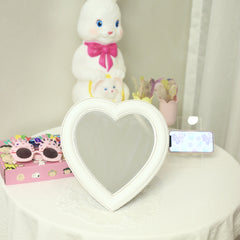 Korean Style Cute Pink Love Makeup Mirror Wall Mount Stand Dual-purpose Dormitory Photo Vanity Mirror Pendulum Props