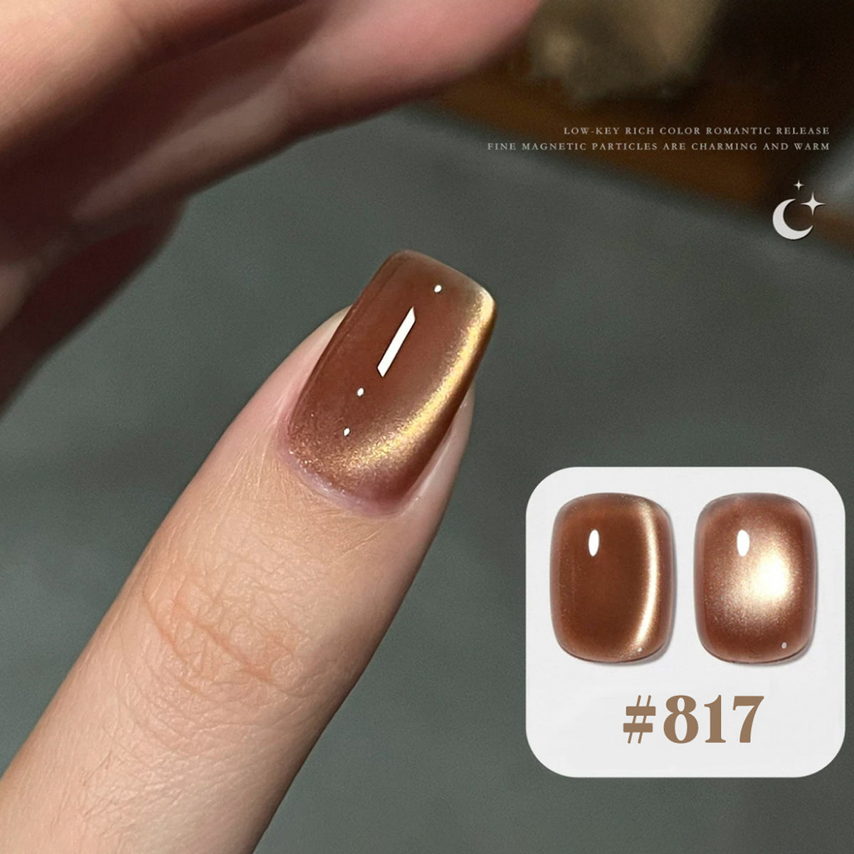 YICKYUE  -  1-6PCS Autumn Moon Night Cat Eye Gel Nail Polish 2025 Autumn and Winter Classic Black Chocolate Amber Brown Nail Art Supplies
