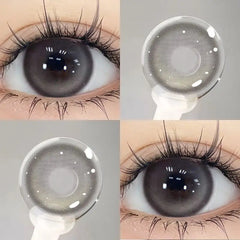 YICKYUE  -  2Pcs Myopia Color Contact Lenses Color Lens Eyes With Diopters Fashion Lenses Gray Natural Beauty Pupil Free Shipping