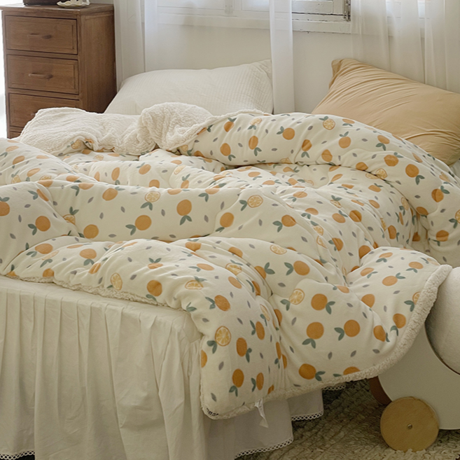 Yickyue Peach + Orange + Teddy Fleece Blankets