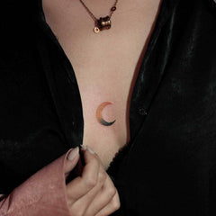 Waterproof Temporary Tattoo Sticker Gradient Moon Design Body Art Fake Tattoo Flash Tattoo Chest Female