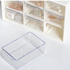 Transparent 9 Grid Desktop Storage Box Stationery Organizer Makeup Organizer Drawer Jewelry Storage Box Makeup Box DIY Tape Box