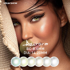 YICKYUE    Aurora Brown Colored Contact Lenses Yearly Myopia Prescription Contacts Natural Eye Beauty Lens with Pupil-Enlarging
