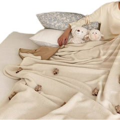 Yickyue I Want Bears In My Dreams. - Cute Lamb Blanket Office Nap Blanket Warm Shaker Blanket