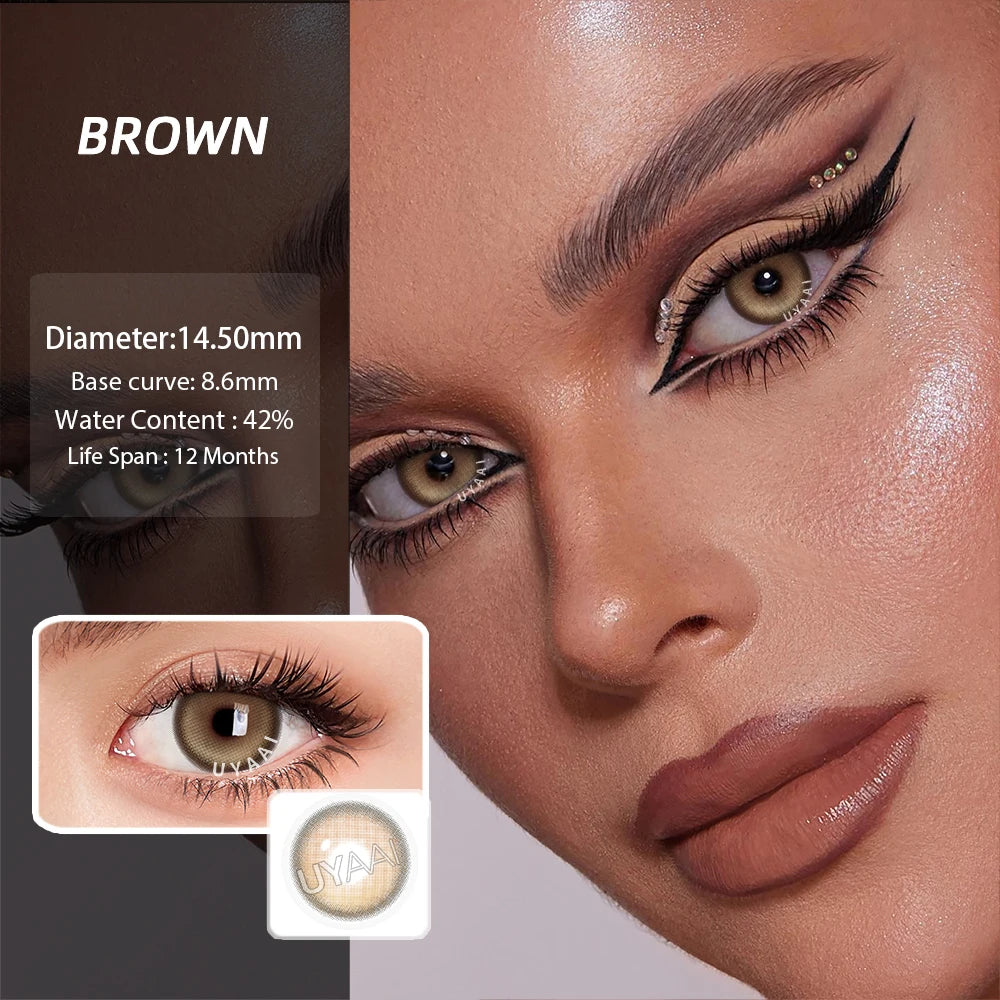 YICKYUE  NEW Colored Contact Lenses Big Eyes Lens Blue Eye 14.5mm Contacts Lens Green Lens Beauty Women Makeups Lens Health Care