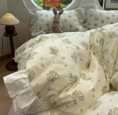 YICKYUE  -  French romantic floral bedding set 1.2 1.5 1.8 2.0,twin full queen king cotton home textile bed sheet pillow case quilt cover