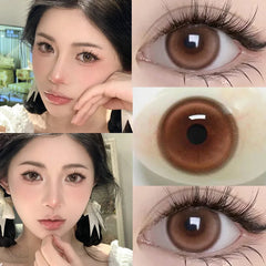 YICKYUE  -  1 Pair New Brown Color Contact Lenses For Eyes Myopia Natural Pupils Cosmetic Soft High Quality Lenses Fast Shipping