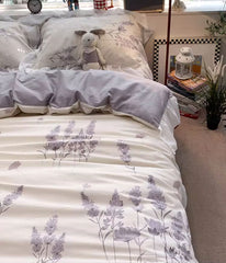 YICKYUE  -  Elegant fairyfair flower bedding set 1.2 1.5 1.8 2.0,twin full queen King cotton home textile bed sheet pillow case duvet cover