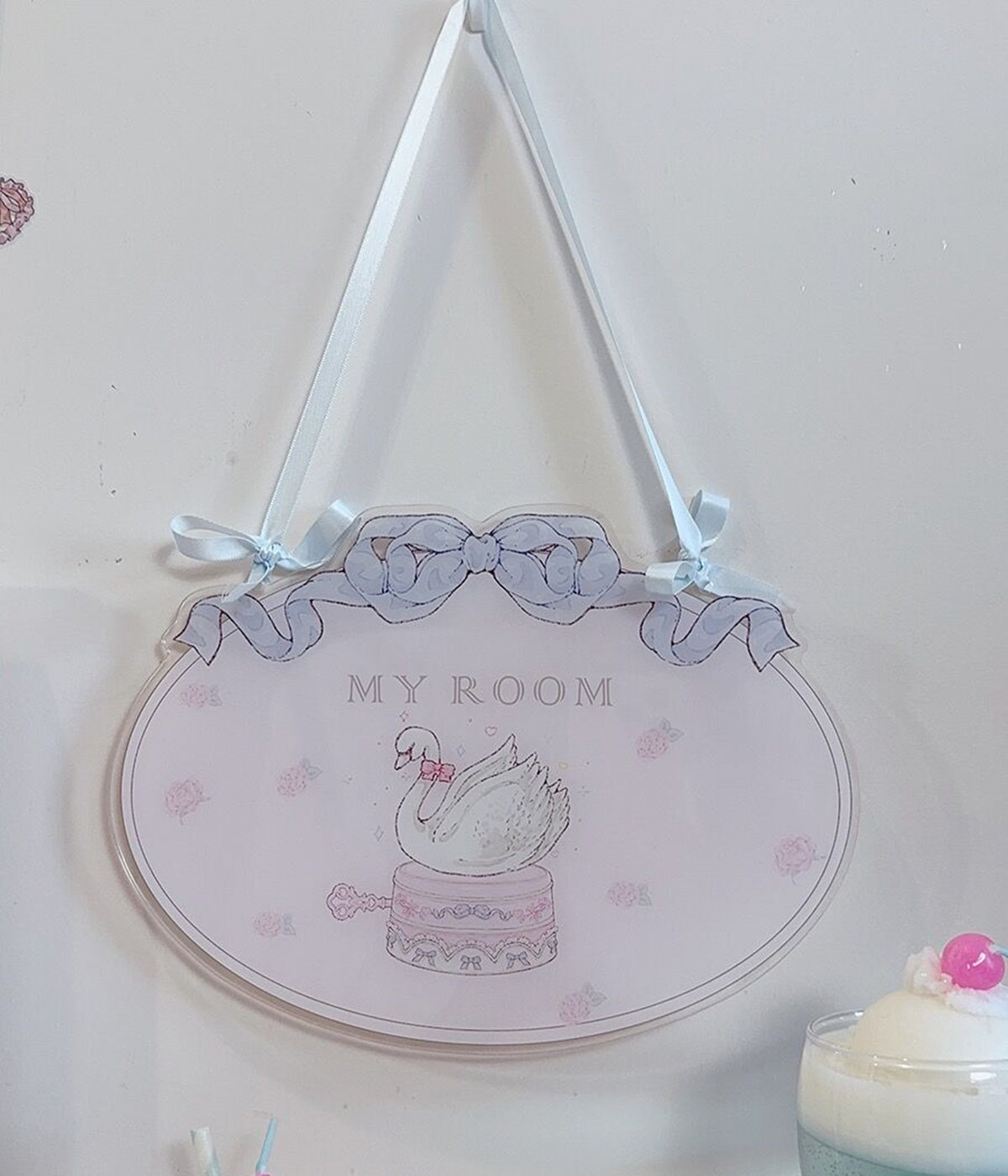 YICKYUE  -  Cute Cartoon Bunny Doorplate for Girl, House Decoration, Pink