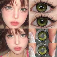YICKYUE  -  1Pair Korea Color Contact Lens Pupils High Quality Cosmetic Nature  Gray Brown Lenses Makeup Purple Eye Fast Shipping