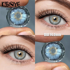 YICKYUE  -  2Pcs Best Selling Contacts Colored Lenses Korea Myopia Degree Green Grey Series Soft Lens Eye Beauty Pupil Fast Shipping